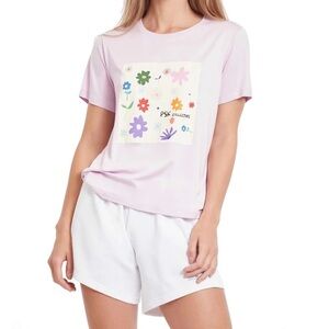 PSK Collective Floral Graphic Tee Blush Size 3X NWT